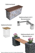 Hochwertige Gabionen Gartenmöbel, Outdoor Möbel aus Stein, Metall