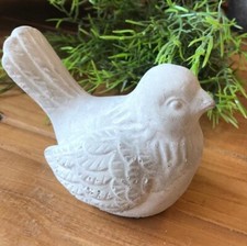 Deko-Vogel Figur grau Landhaus Dekovogel VOGEL Spatz Zement DEKO Beton NEU