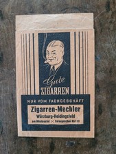 Alte Tüte Gute Zigarren-Mechler Würzburg Heidingsfeld Reklame Werbung Tabak