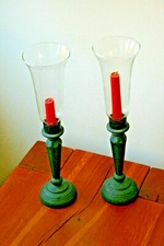 1 Antiker Tafelleuchter Kerzenständer aus Gusseisen 1,3 kg - Glasaufsatz - topp!