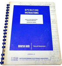 UREI Teletronix Universal Audio 1176LN Manual 1970 Solid State Limiter I692