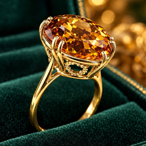Ring 375 gelbgold mit ovalem - mit,