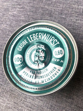 DDR Lebensmittel Konsum Konserve Büchse Dose Grobe Leberwurst OVP , Original