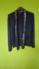 NICE CONNECTION Pullover Kaschmir dunkelblau Pailetten Schal Gr. 40 42 *neu*