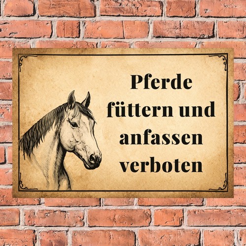 Schild pferde füttern - pferde,