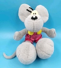 Diddlmaus Diddl Plüsch Maus Grau Pink Latzhose Depesche 35 cm Vintage Stofftier