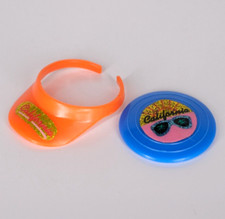 Mattel Barbie Zubehör 1987 California Dream Frisbee Visor hat Skipper & Ken