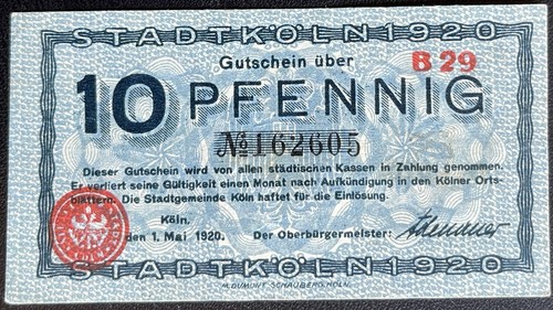 Pfennig stadt köln - köln, 1920