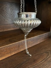 1 edles Windlicht an Kette silber Bauernsilber Weihnachten