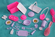 MATTEL BARBIE VINTAGE KÜCHENZUBEHÖR -142- KÜHLBOX KORB TABLETT BESTECK FLASCHE