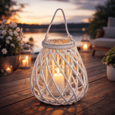Windlicht Laterne Rattan