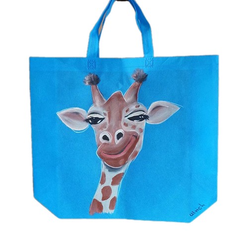Shopper handbemalt giraffe - handbemalt,