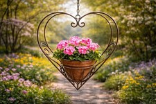 Edelrost Herz Blumenampel, 50