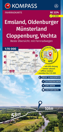Kompass fahrradkarte 3374 - kompass,