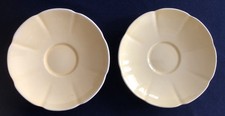 2 kleine Art Deco Keramik Untertassen gelbe Glasur Carlton Ware England 30er J.