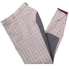 Reithose Euro-Star Hunter Check, Vollbesatz, weiß-rot-beige-grau kariert