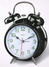 Analog Wecker Glockenwecker Licht Retro 9,5cm Schwarz Hama Nostalie 186325 (B)