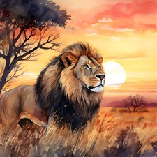 Wandbild löwe afrika - wandbild,
