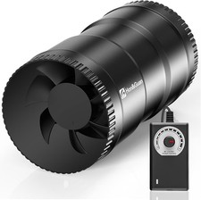 Hon&Guan 100mm Inline-Rohrventilator Rohrlüfter Regel Abluftventilator HI-100SD