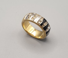 Vintage Designer Zebra Ring – 18 Karat Vergoldet mit Steinen