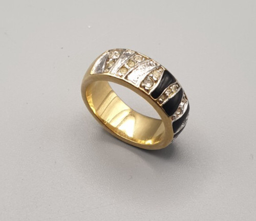 Vintage designer zebra ring - designer,