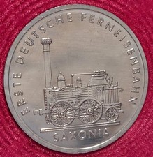 DDR Gedenkmünzen, 5 Mark,Saxonia Erste deutsche Ferneisenbahn, 1988 A