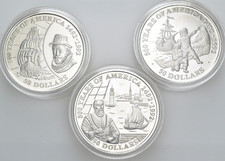 Künker Cook Island 3 x 50 Dollar 1991 1993 500 Jahre Amerika je 1 Oz 925er Ag PP
