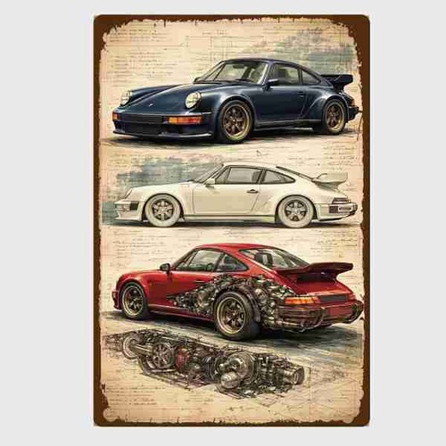 Blechschild sportwagen auto - blechschild,