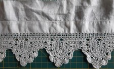 Ca 45x6 cm alte feine Klöppelspitze, Spitze, Borte, Baumwolle, Gardinenspitze