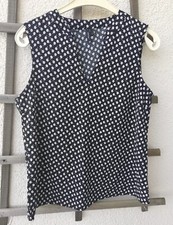 Bluse, ärmellos, V-Ausschnitt, schwarz mit weißen Punkten, , Gr. S, Vero Moda