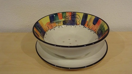 Keramik obstschale abtropfsieb - keramik,