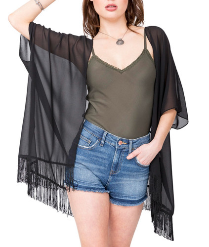 Schwarzer kimono - kimono, &