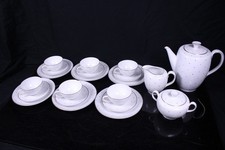 Kaestner Saxonia Porzellan bunte Punkte Kaffee Mokka Service 6 Personen 21 Teile