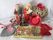 Konvolut Weihnachtsdeko Weihnachtsmann, Engel, Kugeln, Weideherz, Blechdose usw.