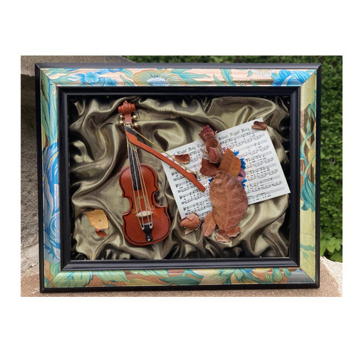 Gerahmtes wandbild violine - gerahmtes, 3d-wandbild