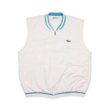 Lacoste Vintage Pullunder Weste Weiß Blau Vintage Deluxe
