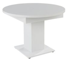 Esstisch Küchentisch Esszimmertisch Ausziehtisch Ausziehbar Weiß Rund 104 cm