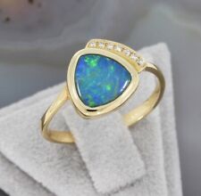 Wert 1190 Brillant Opal Ring 585 14 Karat Gelb Gold