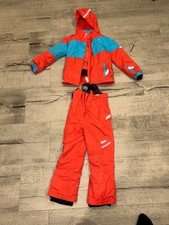 Rossi Skianzug Schneeanzug kinder 128 Jacke 122 Hose Blau Orange Neon