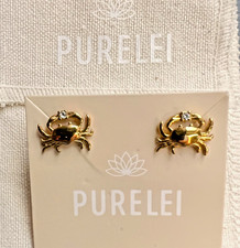 Purelei  * 1 Paar  Crab  Ohrringe    * Edelstahl - Farbe: Gold