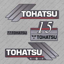 Tohatsu 15PS Zweitakt Außenborder Aufkleber Sticker Set Reproduktion 15 PS
