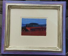 Klaus Fussmann Aquarell handsigniert mit Blattgoldrahmen Original, Unikat