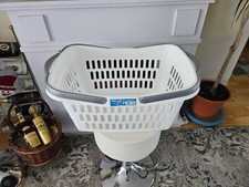 Bügel Wäschewanne Einkaufswanne Tragekorb Henkelkorb - Weiß - 60x37,5x28 cm.