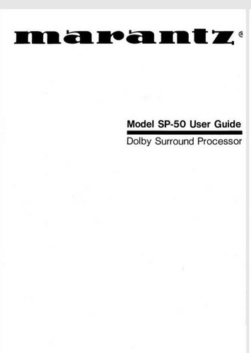 Marantz dolby surround - sp-50,
