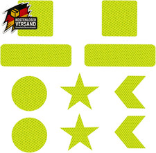 Reflektoren Aufkleber Kinder Grünes Pfeil Stern Selbstklebend Fahrrad Schulranze