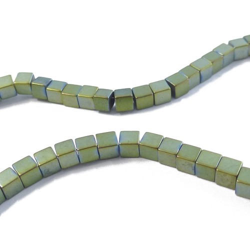 Hämatitperlen würfel mm - hämatitperlen, 3