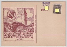 Sudetenland Postkarte mit Befreiungsstempel aus ABERTHAM 4.10.1938 [783]