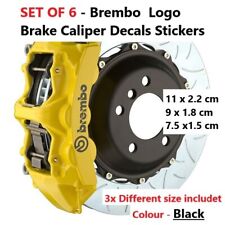 6er SET - Brembo hochwertige Bremssattel Aufkleber Sticker - 3 Größen - schwarz