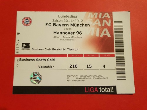 Used ticket bundesliga 2011 - used, 2011/12