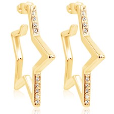 Stern Creolen Gold Ohrringe